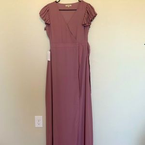 BRAND NEW - Mauve Faux Wrap Bridesmaid Dress